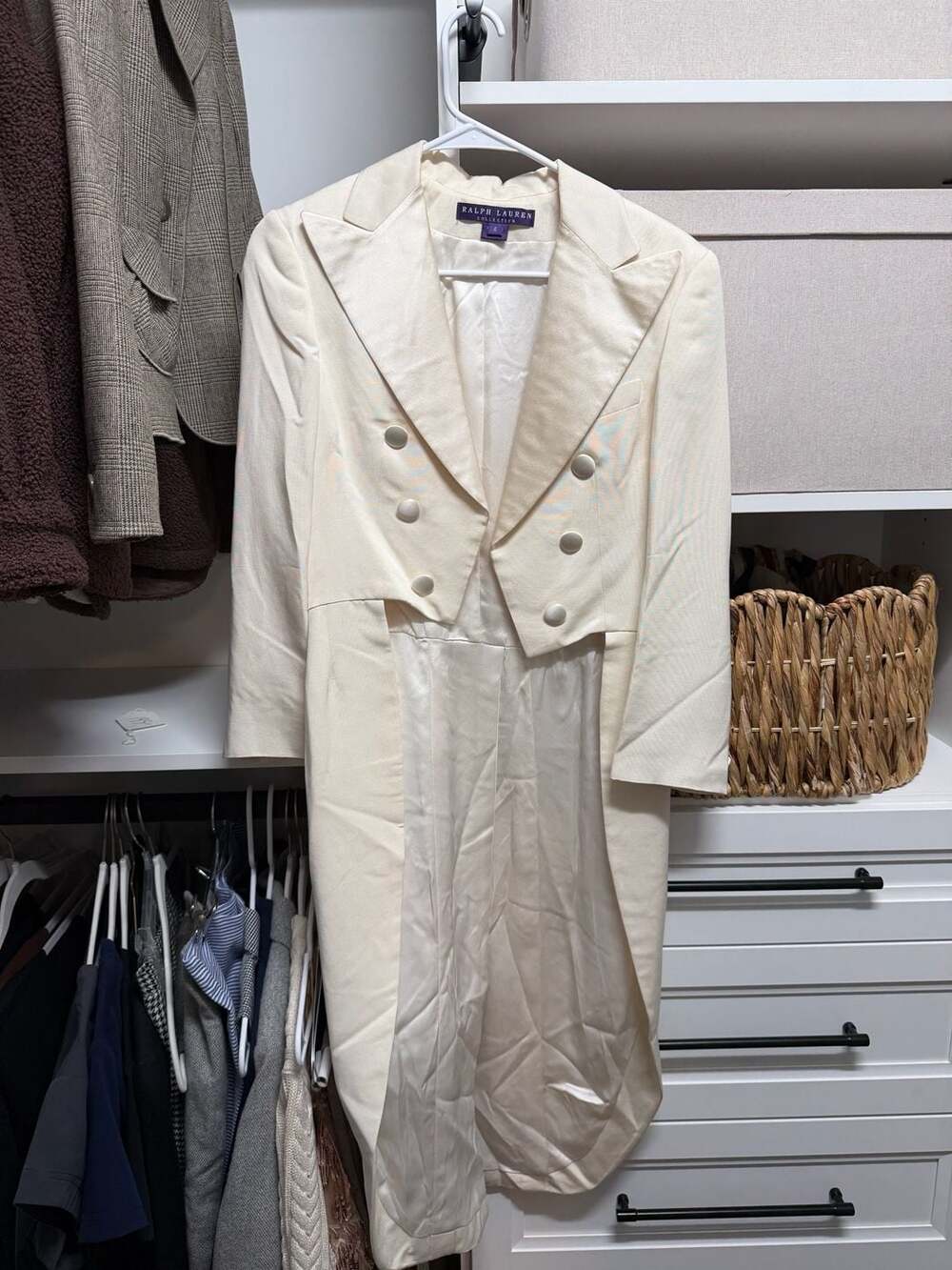 Ralph Lauren Collection 100% Silk Double-Breasted Tailcoat Jacket